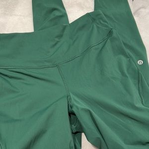 Lululemon Women's Base Pace High-Rise Running Leggings 28" Brushed Nulux - Green